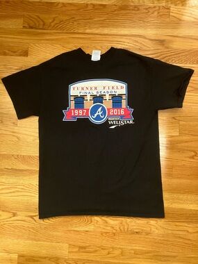 Gildan Black Turner Field Final Season Graphic Tee with Red & Blue Print